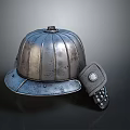 Durable Metallic Weapon Helmet With Side Tactical Device And Control Buttons