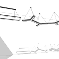 Modern Linear And Branch Shaped Chandeliers For Contemporary Interior Ceiling Design 3d model