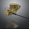 Yellow Military Weapon System with Mechanical Barrel and Sensor Components for Armored Combat Applications 3d model