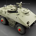 Military Wheeled Armored Vehicle Equipped With Mounted Weapons And Tactical Structure