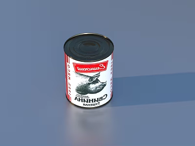 Classic Spam Corned Beef Can With Red And White Label Design 3d model