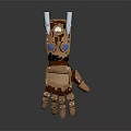 Advanced Bronze Mechanical Arm Device With Green Light Indicators And Leather Straps