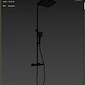 Modern Chrome Shower Head With Handheld Sprayer In Black Tile Bathroom