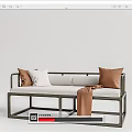 New Chinese Style Combination Sofa Double Sofa 3d model