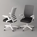 Modern Office Chair With Mesh Back White Frame Black Seat And Wheels