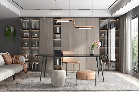 Modern study 3d model