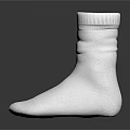 Pair of White Crew Socks with Soft Fabric and Comfortable Fit