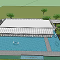 Modern Sales Office Architecture Exhibition Hall Architecture Art Gallery Architecture 3d model