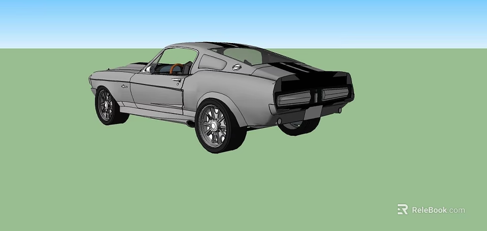 Gray Classic Sports Car With Two Door Design And Stylish Alloy Wheels 3d model 