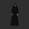 Mysterious Hooded Game And Movie Character In Black Robe With Dark Look