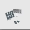 Solar Panel Equipment With Adjustable Mounts And Different Panel Sizes 3d model