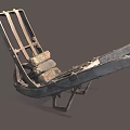 Antique Metal Wheelbarrow Featuring Vintage Structure And Historical Design Elements 3d model