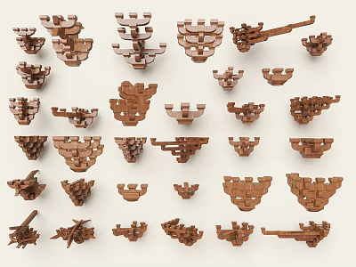 Chinese-style bucket arch Chinese-style corner arch Han Dynasty bucket arch Chinese-style bucket arch ancient building construction mortise and tenon bucket arch 3d model