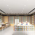 Well Organized Bookstore Interior With Rows Of Bookshelves And Various Books