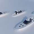 Modern White Yacht Exterior Design Under Blue Sky