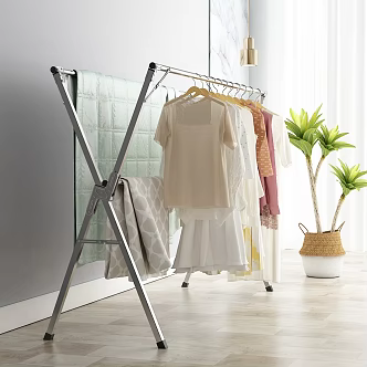 drying rack wardrobe potted plants 3d model