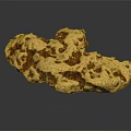Natural Gold Nugget With Rough Reflective Surface And Irregular Texture On Black Background 3d model