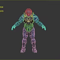 Game And Movie Sci Fi Character In Blue Armored Warrior Costume Design