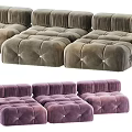 Modular Sectional Sofas In Various Colors With Velvet Upholstery And Tufted Details For Living Room