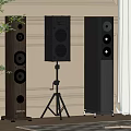 Sleek Floor Standing And Tripod Mounted Speakers For Modern Home Audio Interior Design