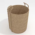 Woven Brown Storage Basket With Handles For Home Decor And Organization