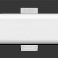 White Elentra Electronic Device With Square Button And Striped Design