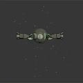 Futuristic Mechanical Device Enclosing Cute White Creature With Green Accents In Space