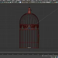 Decorative Metal Pet Cage With Intricate Patterns And Hanging Hook On Top