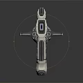Futuristic Sci Fi Pistol Design With Metallic Structure And Shiny Mechanical Components