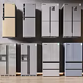 Modern Refrigerator Freezer Display with Various Designs Colors and Style Options 3d model