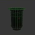 Building Exterior Decorative Metal Trash Can With Striped Design And Shiny Reflective Surface
