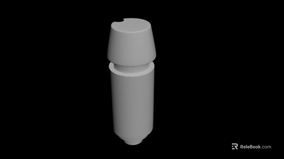 White Cylindrical Object On Black Background With Minimalist Shape And Smooth Surface 3d model