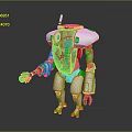 Game Movie Robot Character With Futuristic White And Blue Mechanical Design Transparent Cockpit