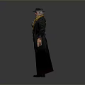 Elegant Fashionable Long Coat With Stylish Hat And Decorative Scarf