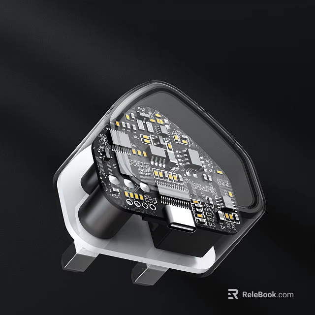 Switch Panel With Transparent Cover Internal Circuit Board And LED Lights 3d model 