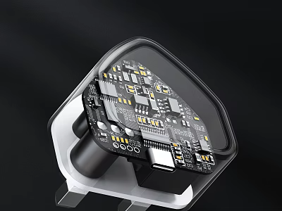 Switch Panel With Transparent Cover Internal Circuit Board And LED Lights 3d model