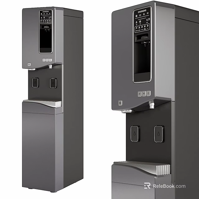 Modern Floor Standing Water Dispenser With Sleek Design And Control Panel For Kitchen Use 3d model 