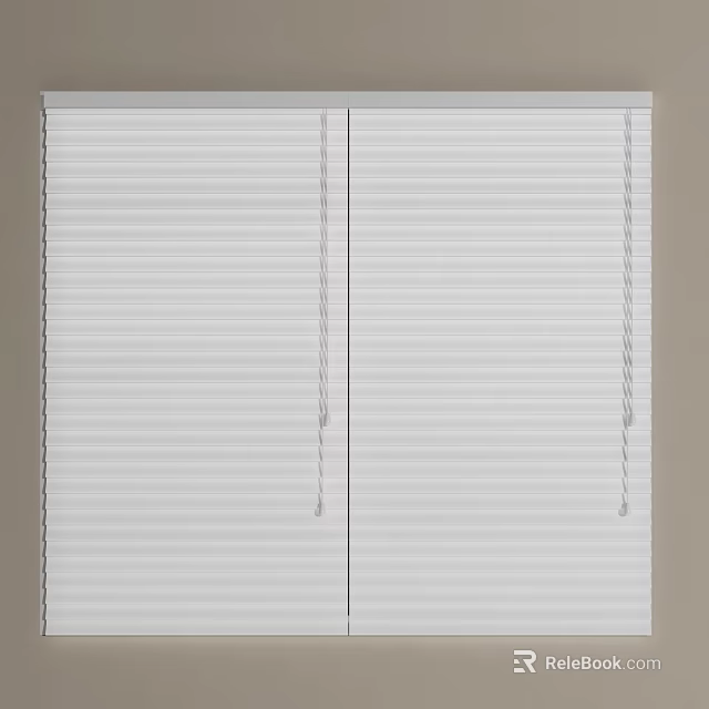 White Corded Window Blinds For Home Interior Decoration And Light Control 3d model