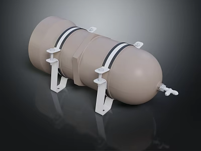 Beige Commercial Storage Tank With White Mounting Brackets For Industrial And Commercial Use 3d model