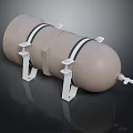 Beige Commercial Storage Tank With White Mounting Brackets For Industrial And Commercial Use