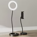 Modern Laptop Setup With Windows OS Ring Light And Phone Holder 3d model