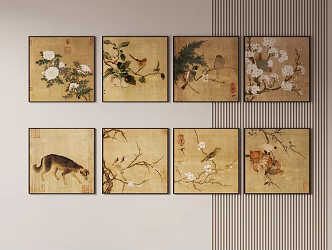 New Chinese Middle Ancient Retro Zen Hanging Painting 3d model