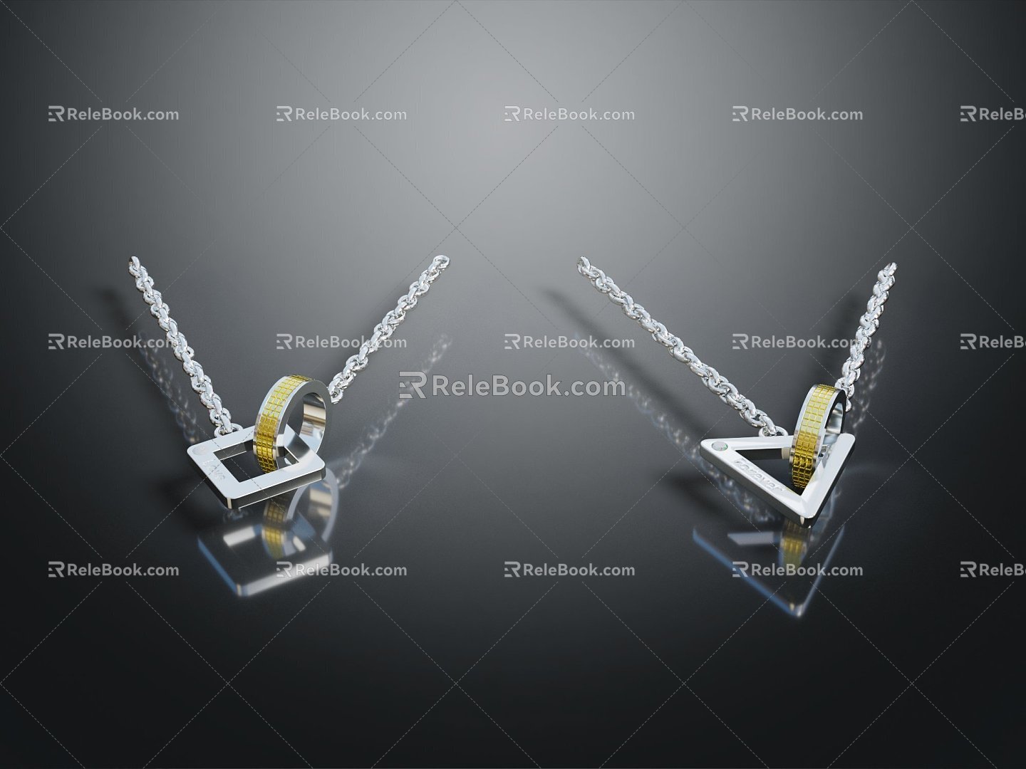 Modern Pendant Necklace Ornament Jewelry 3d model