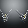 Modern Pendant Necklace Ornament Jewelry 3d model