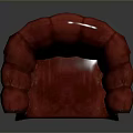 Elegant Red Classical Sofa With Ornate Carved Wooden Legs And Armrests