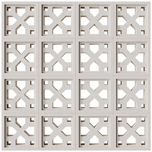Cement hollow brick partition 3d model