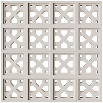 Cement hollow brick partition 3d model
