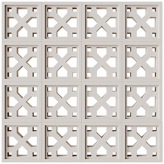 Cement hollow brick partition 3d model