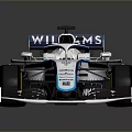 Williams Martini Racing Car With White And Blue Aerodynamic Design And Racing Wheels