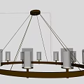 Modern Circular Chandelier With Metal Frame Glass Shades And Warm Light For Interior Decor